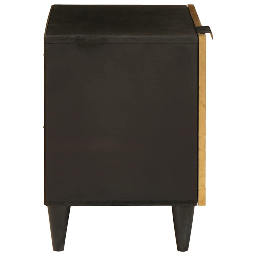 Nachttisch 2 pcs Schwarz und Gold 40 x 33.5 x 46 cm