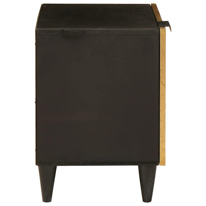 Nachttisch 2 pcs Schwarz und Gold 40 x 33.5 x 46 cm