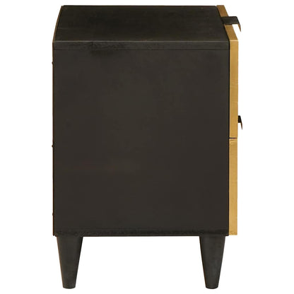 Nachttisch 2 pcs Schwarz und Gold 40 x 33.5 x 46 cm