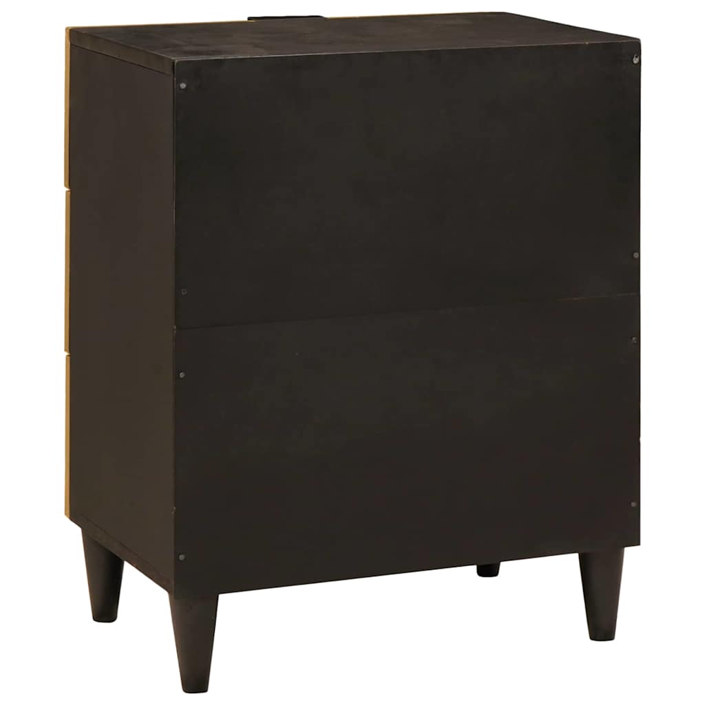 Nachttisch mit Schubladen Schwarz und Gold 50 x 33 x 60 cm