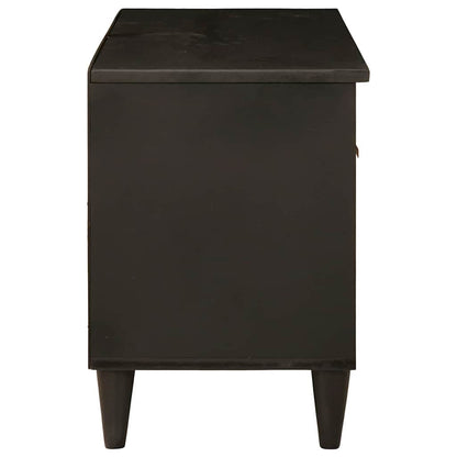 TV-Schränk Schwarz und Gold 80 x 33 x 46 cm massives Mangoholz