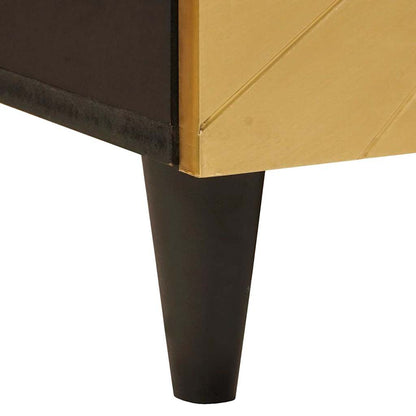 Spülenschrank mit Regal Schwarz und Gold 62 x 33 x 58 cm