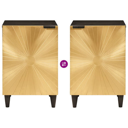 Badezimmer Schrank mit Regal Schwarz und Gold 38 x 33 x 58 cm