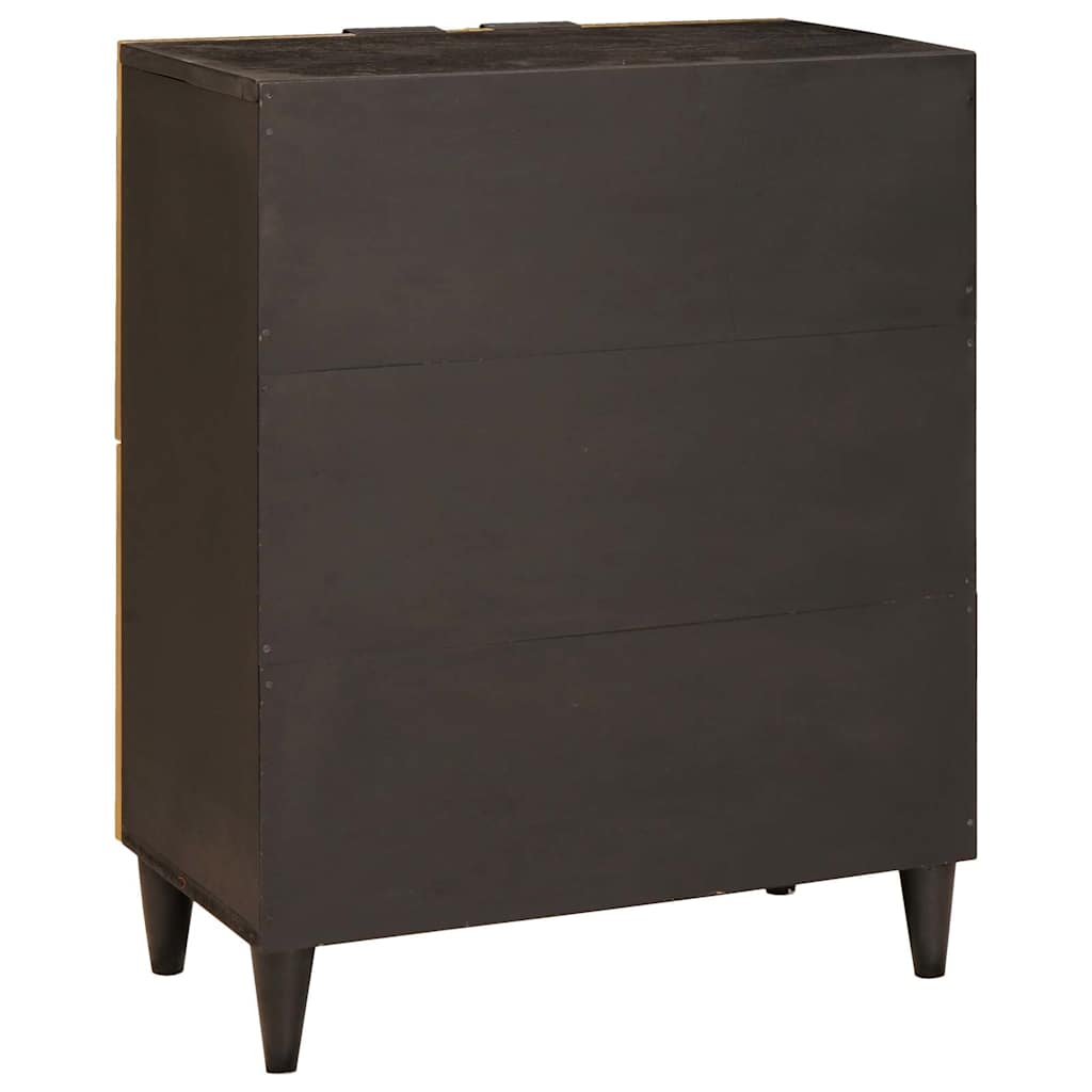 Beistellschrank mit Speicher Schwarz und Gold 60 x 33.5 x 75 cm