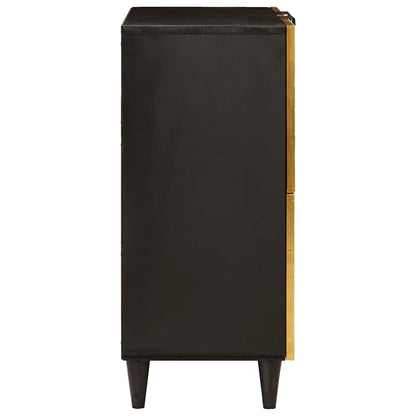 Beistellschrank mit Speicher Schwarz und Gold 60 x 33.5 x 75 cm
