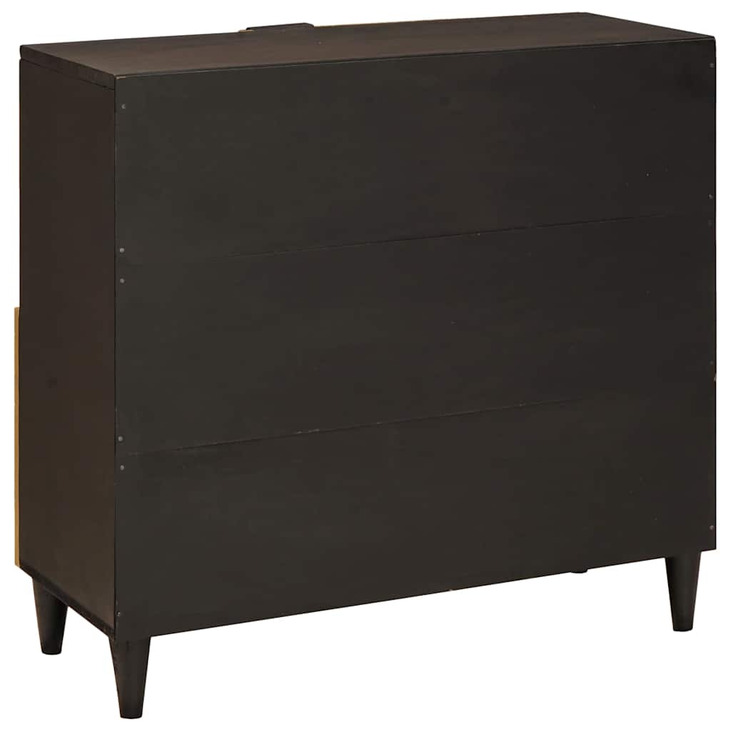 Beistellschrank mit Speicher Schwarz und Gold 80 x 33.5 x 75 cm