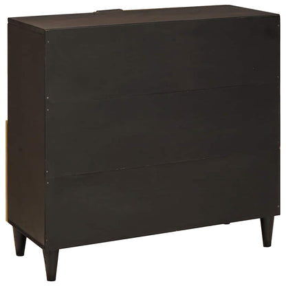 Beistellschrank mit Speicher Schwarz und Gold 80 x 33.5 x 75 cm
