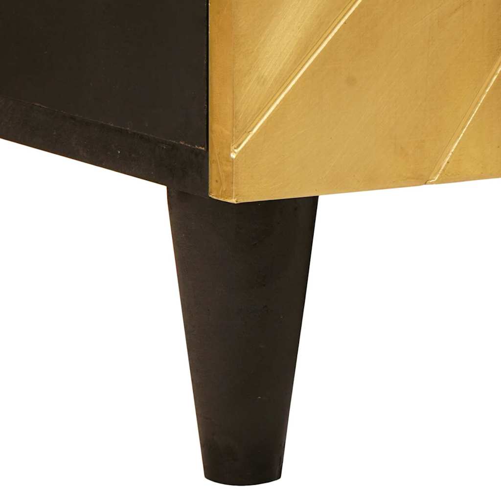 Beistellschrank mit Speicher Schwarz und Gold 90 x 33.5 x 75 cm