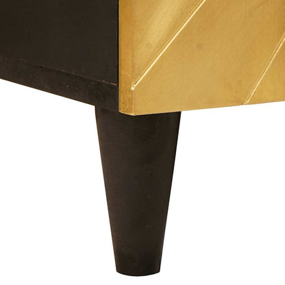 Beistellschrank mit Speicher Schwarz und Gold 90 x 33.5 x 75 cm