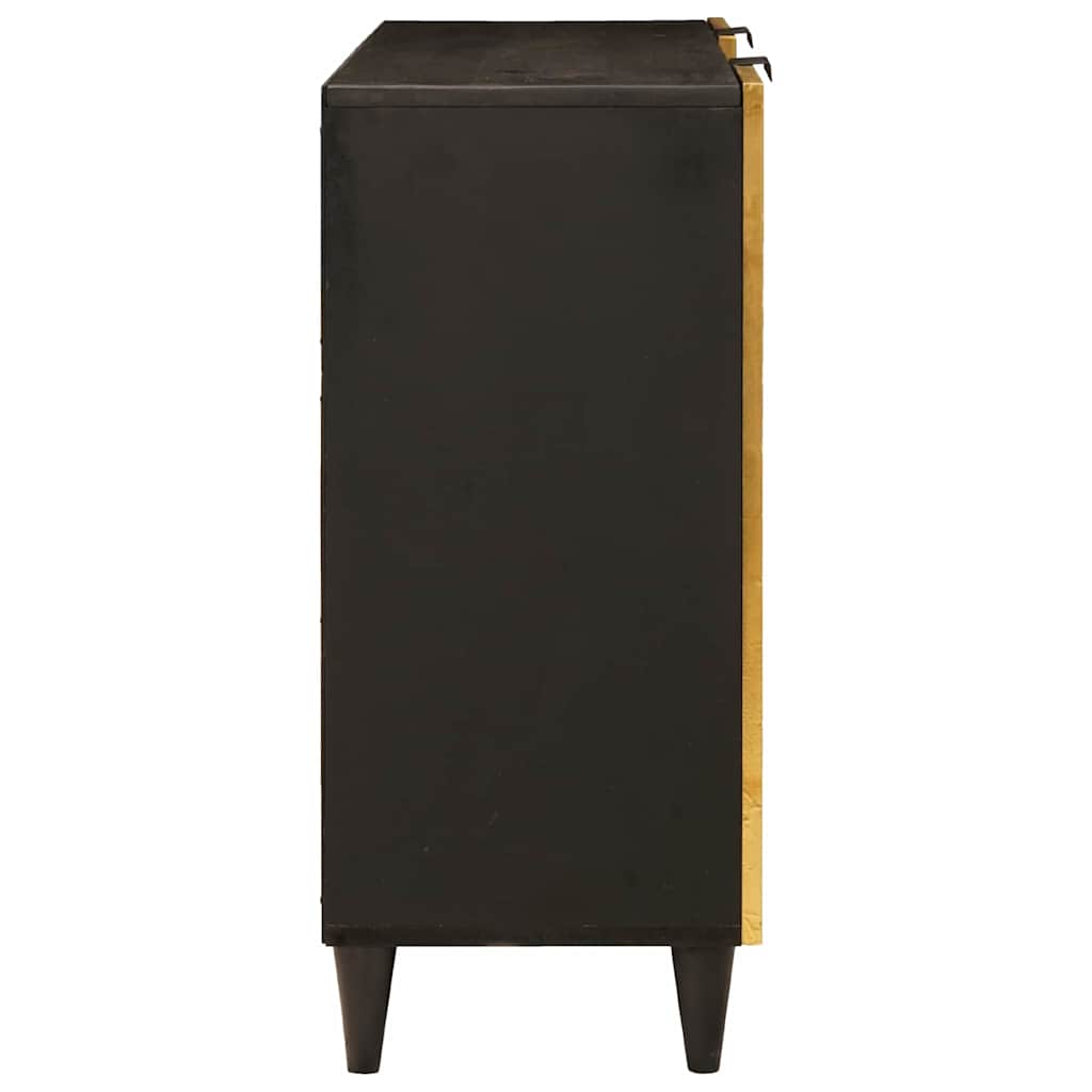 Beistellschrank mit Speicher Schwarz und Gold 90 x 33.5 x 75 cm