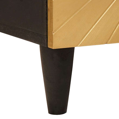 Beistellschrank mit Tür Schwarz und Gold 40 x 33.5 x 110 cm