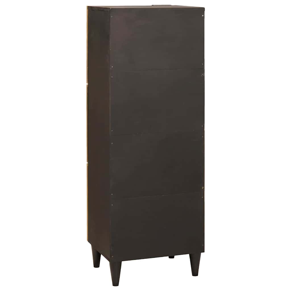 Beistellschrank mit Tür Schwarz und Gold 40 x 33.5 x 110 cm