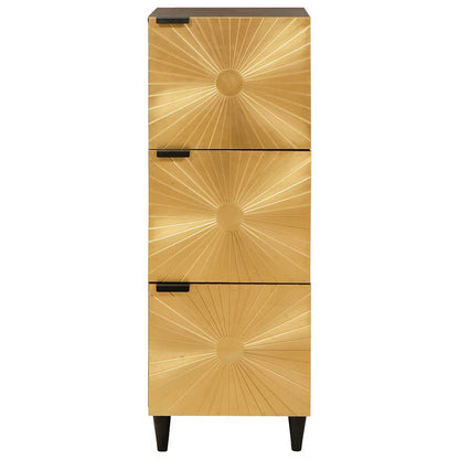 Beistellschrank mit Tür Schwarz und Gold 40 x 33.5 x 110 cm