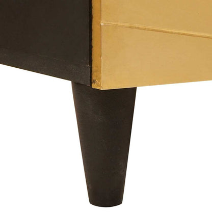 Beistellschrank mit Tür Schwarz und Gold 60 x 33.5 x 100 cm
