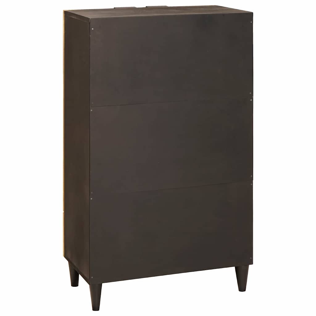 Beistellschrank mit Tür Schwarz und Gold 60 x 33.5 x 100 cm