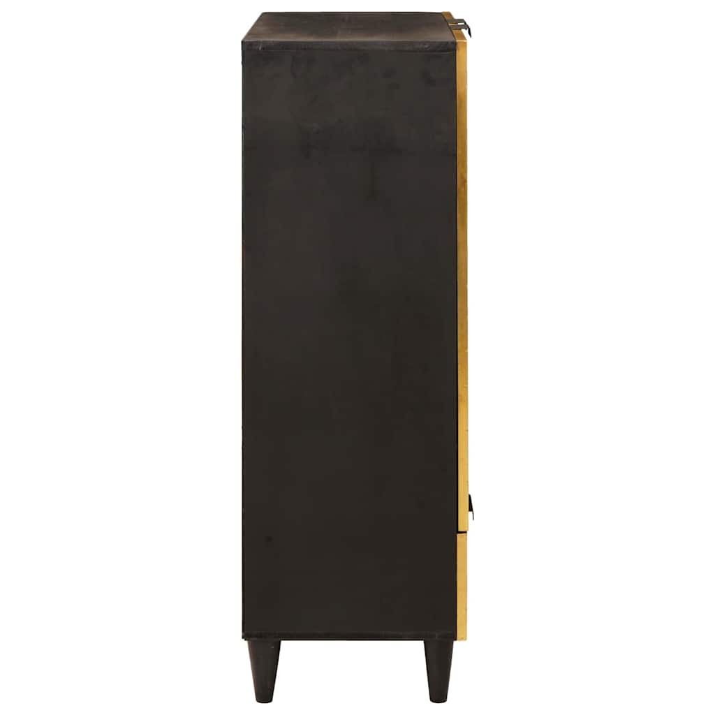Beistellschrank mit Tür Schwarz und Gold 60 x 33.5 x 100 cm