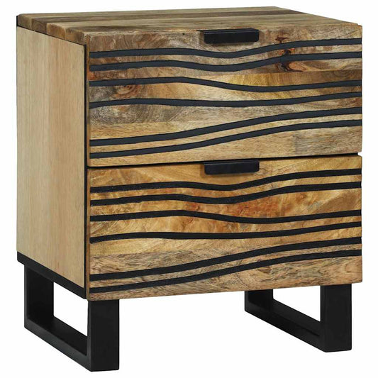 Nachttisch Braun 40 x 33 x 46 cm massives Mangoholz