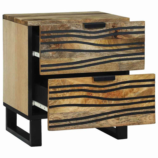 Nachttisch Braun 40 x 33 x 46 cm massives Mangoholz