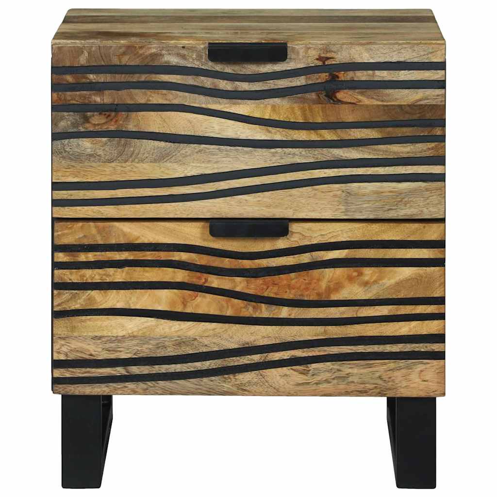 Nachttisch 2 pcs Braun 40 x 33 x 46 cm massives Mangoholz