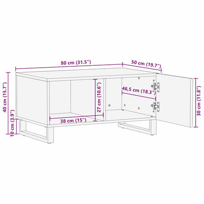 Couchtisch Braun 80 x 50 x 40 cm massives Mangoholz