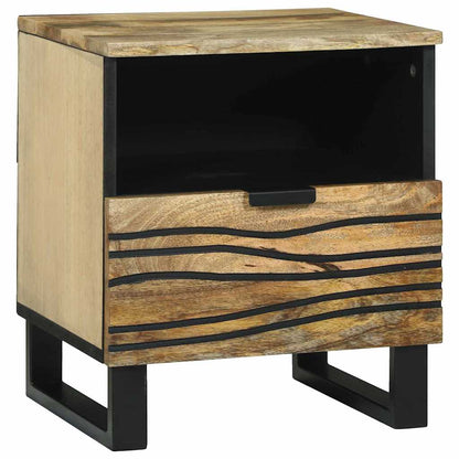 Nachttisch 2 pcs Braun 40 x 33 x 46 cm massives Mangoholz