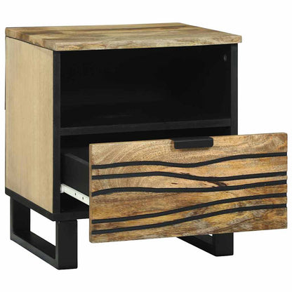 Nachttisch 2 pcs Braun 40 x 33 x 46 cm massives Mangoholz