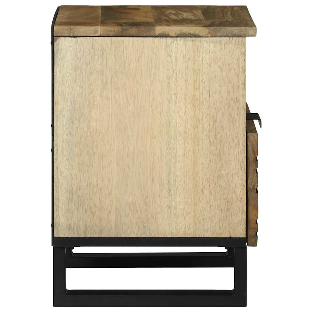 Nachttisch 2 pcs Braun 40 x 33 x 46 cm massives Mangoholz