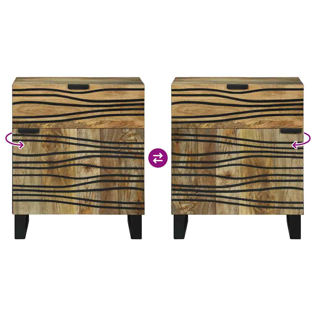 Nachttisch Braun 50 x 33 x 60 cm Massivholz Akazie