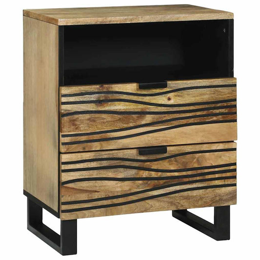 Nachttisch Braun 50 x 33 x 60 cm massives Mangoholz