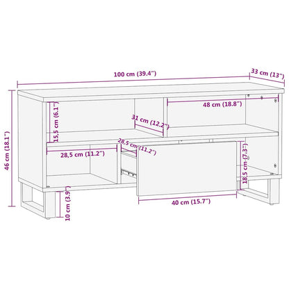 TV-Schrank Braun 105 x 33 x 46 cm massives Mangoholz