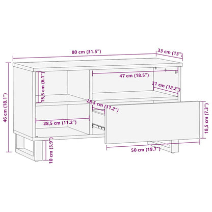 Medienaufbewahrungsschrank mit Regal Braun 80 x 33.5 x 46 cm