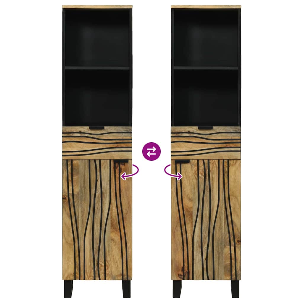 Waschbeckenschrank mit Tür Braun 38 x 33 x 160 cm Holzwerkstoff