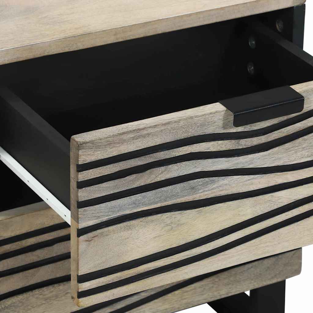 Nachttisch 2 pcs Weiß und Schwarz 40 x 33 x 46 cm