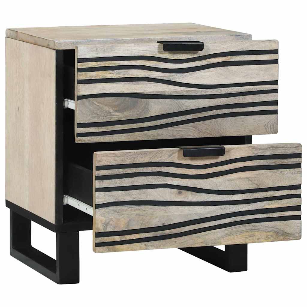 Nachttisch 2 pcs Weiß und Schwarz 40 x 33 x 46 cm