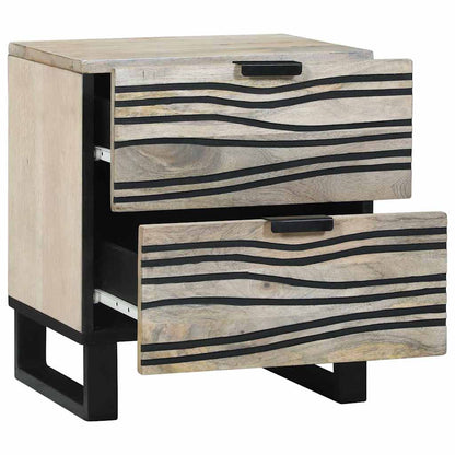 Nachttisch 2 pcs Weiß und Schwarz 40 x 33 x 46 cm