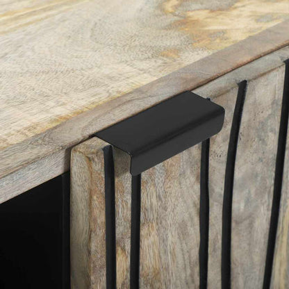 TV-Schränk Weiß 160 x 30 x 30.5 cm massives Mangoholz