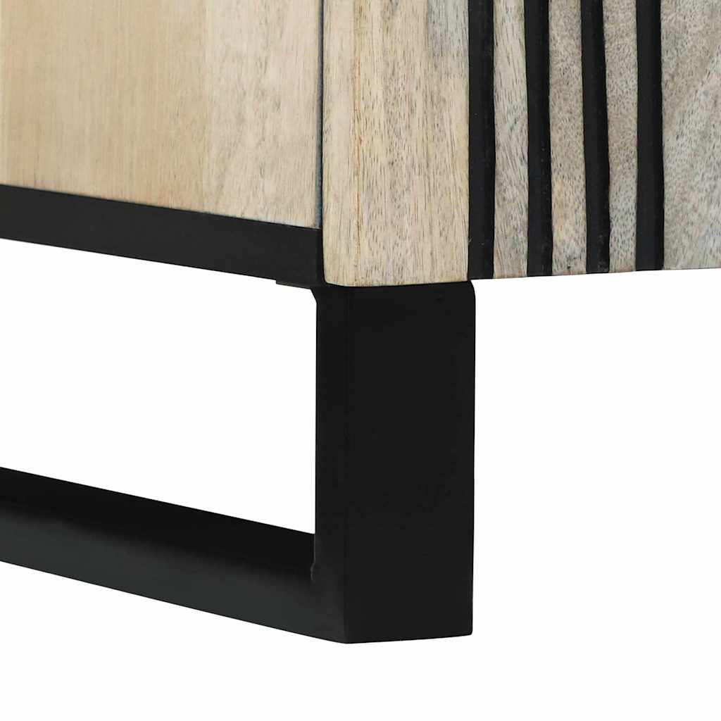 TV-Schränk Weiß 160 x 30 x 30.5 cm massives Mangoholz