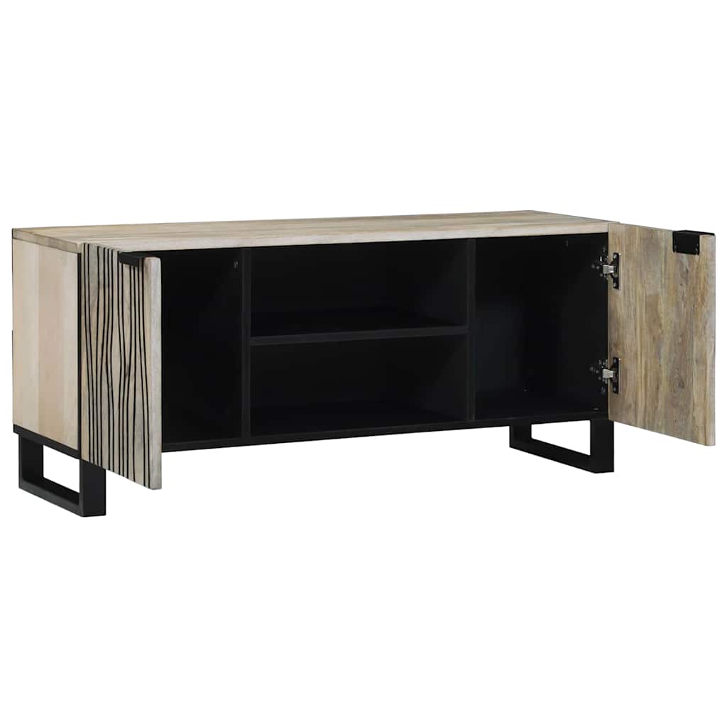 TV-Schränk Weiß 160 x 30 x 30.5 cm massives Mangoholz