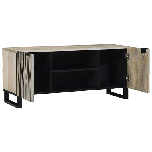 TV-Schränk Weiß 160 x 30 x 30.5 cm massives Mangoholz