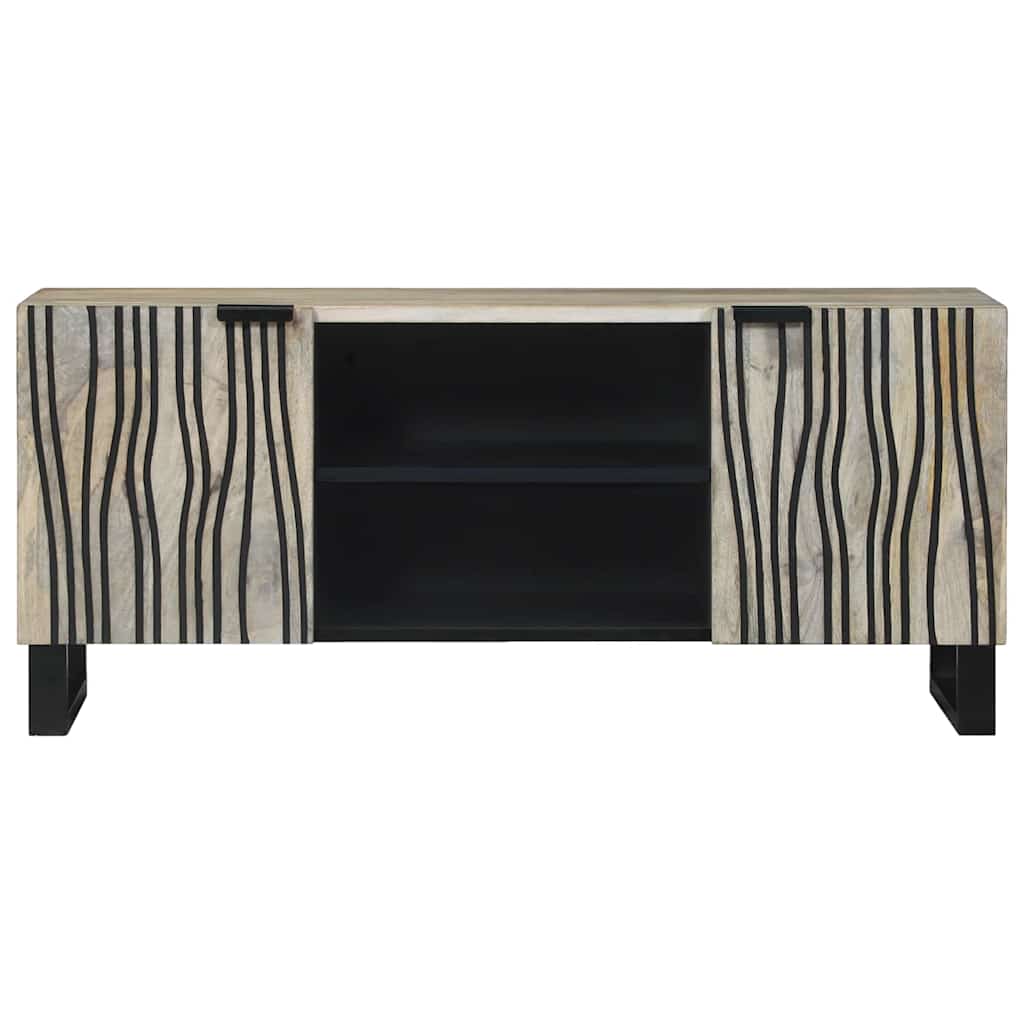 TV-Schränk Weiß 160 x 30 x 30.5 cm massives Mangoholz