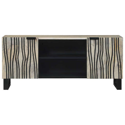 TV-Schränk Weiß 160 x 30 x 30.5 cm massives Mangoholz
