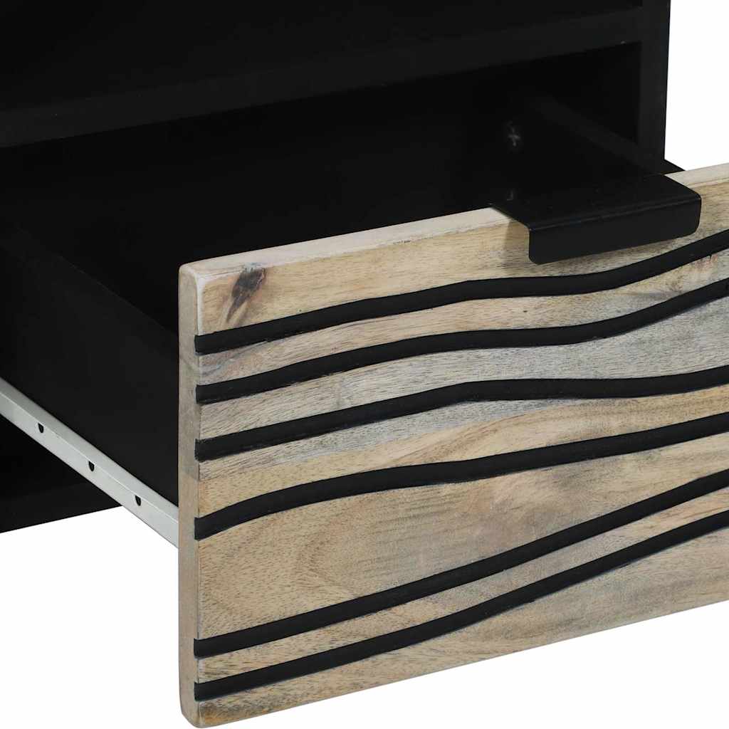 TV-Schrank Weiß 70 x 33 x 46 cm massives Mangoholz