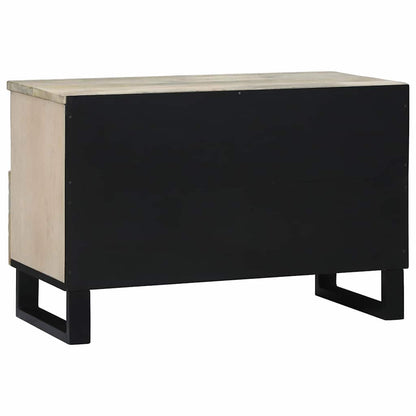 TV-Schrank Weiß 70 x 33 x 46 cm massives Mangoholz