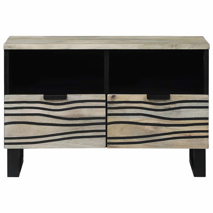 TV-Schrank Weiß 70 x 33 x 46 cm massives Mangoholz