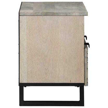 TV-Schrank Weiß 70 x 33 x 46 cm massives Mangoholz