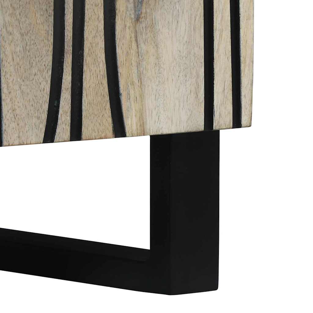 Sideboard Weiß 60 x 33.5 x 75 cm massives Mangoholz