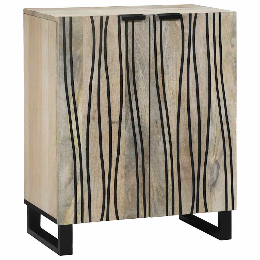 Sideboard Weiß 60 x 33.5 x 75 cm massives Mangoholz