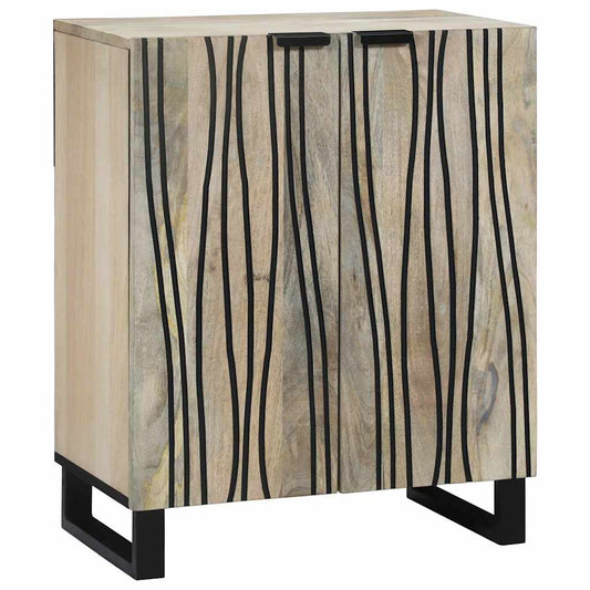 Sideboard Weiß 60 x 33.5 x 75 cm massives Mangoholz