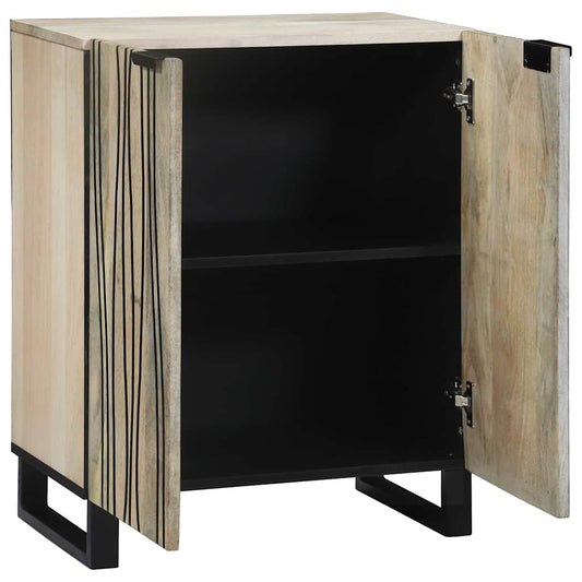 Sideboard Weiß 60 x 33.5 x 75 cm massives Mangoholz