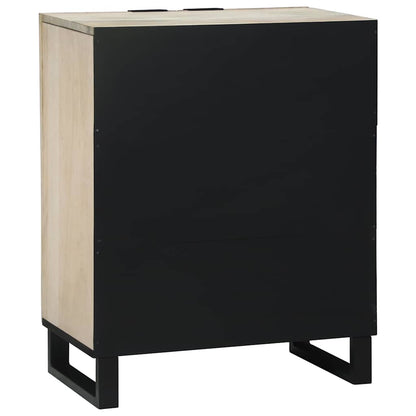 Sideboard Weiß 60 x 33.5 x 75 cm massives Mangoholz